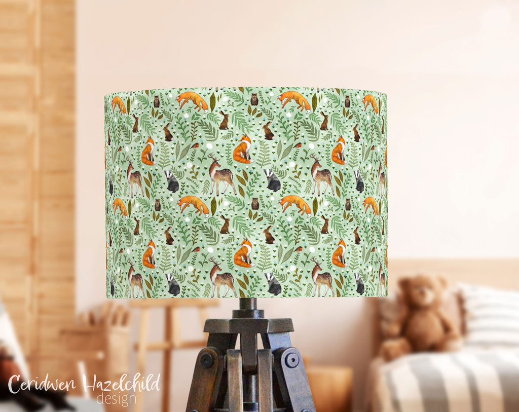 Woodland Animals Lampshade by Ceridwen Hazelchild Design