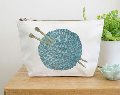 Knitting Wash Bag by Ceridwen Hazelchild Design.