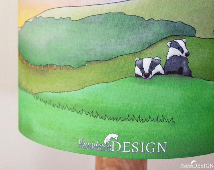 Badger Lampshade by Ceridwen Hazelchild Design