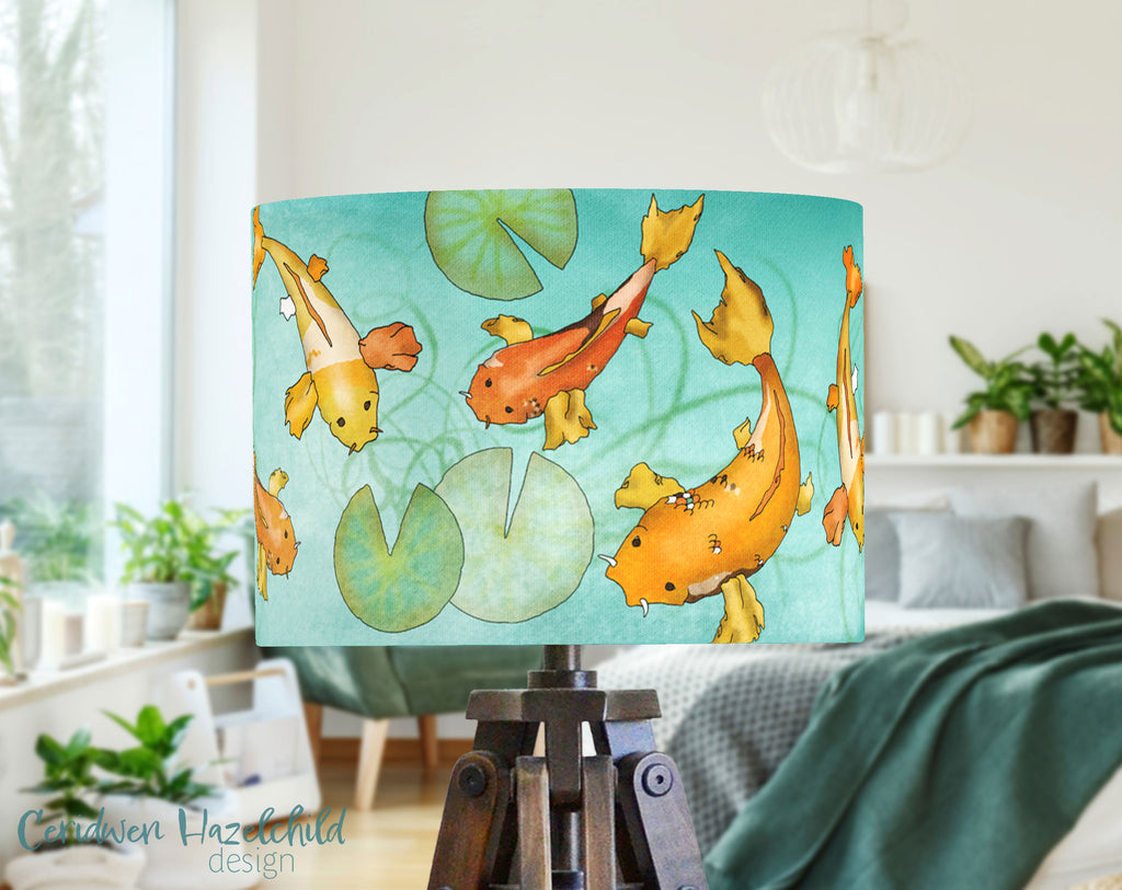 Koi Carp Fish Lampshade by Ceridwen Hazelchild Design