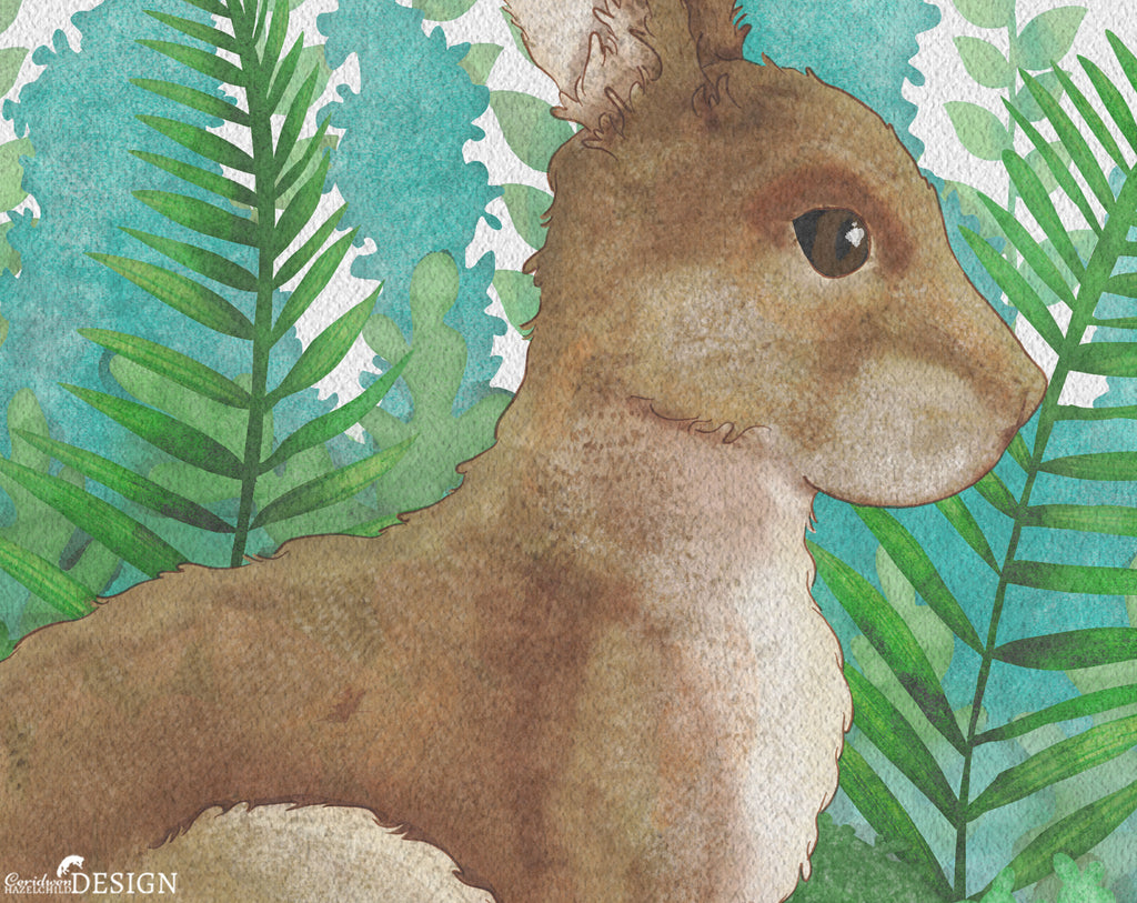 Personalised Rabbit New Baby Fine Art Print